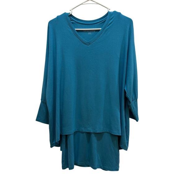 Soft Surroundings Women XS Madeline Layered Teal Tunic Casual Chic Oversized - Picture 1 of 8